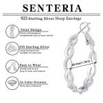 Elegant 925 Sterling Silver Twisted Hoop Earrings