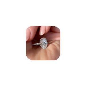 Elegant 3CT Oval Cut CZ Engagement Ring