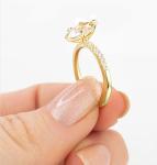 TIGRADE 2CT Marquise Cut Engagement Ring in Gold