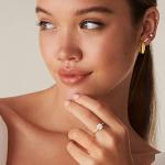 14K Gold Plated Moissanite Engagement Ring 1.5 CT