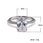 Elegant 3CT Oval Cut CZ Engagement Ring