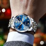OLEVS Two-Tone Diamond Men's Analog Quartz Watch