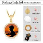 Custom Photo Pendant Necklace with Rhinestone Bezel