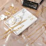 Gold Plated Jewelry Set: Necklace, Bracelets, Earrings & Rings