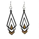 Black Satin Chevron Deco Earrings by Green Tree