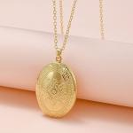 Vintage Flower Engraved Heart Locket Necklace