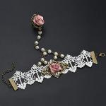 Elegant Lace Necklace and Flower Pendant Jewelry Set