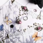 Elegant Lace Necklace and Flower Pendant Jewelry Set