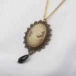 Victorian Cameo Pendant Necklace for Gothic Elegance