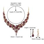 BriLove Amethyst Crystal Statement Necklace and Earrings Set
