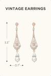 Rose Gold 1920s Vintage Pearl Drop Earrings