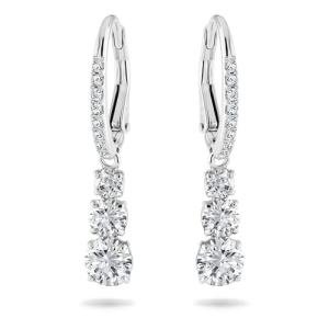 Swarovski Trilogy Drop Earrings with White Crystals