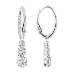 Swarovski Trilogy Drop Earrings with White Crystals