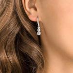 Swarovski Trilogy Drop Earrings with White Crystals
