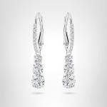 Swarovski Trilogy Drop Earrings with White Crystals
