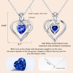 Rose Heart Necklace with Lab-Created Sapphire