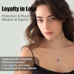 Rose Heart Necklace with Lab-Created Sapphire