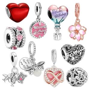 10 Pack Silver Charms for Pandora Bracelets