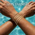 Trendy 14K Gold Plated Stackable Bracelets Set