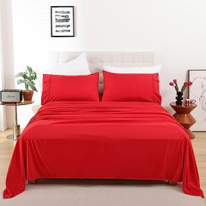 Soft Cooling Twin Sheet Set - Oeko-Tex Red
