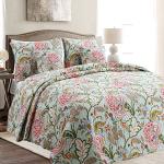 Floral Cotton Reversible Quilt Set for Bedding