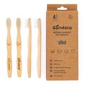 Kids' Organic Bamboo Toothbrushes - Eco Friendly 4 Pack