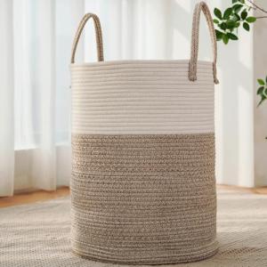 JMvicyroam Woven Laundry Basket for Home and Nursery