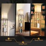 63-Inch Adjustable LED Floor Lamp with Shelves