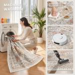 Orange Vintage Washable Area Rug, 2.4 x 3m