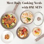 15-Piece Nonstick Cookware Set with Detachable Handles