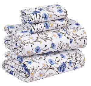 Ruvanti Cooling Cotton Queen Sheets Set - Sweet Pea