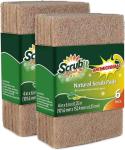 SCRUBIT Natural Non-Scratch Kitchen Scouring Pads 12 Pack