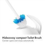 Compact Toilet Brush with Canister - White