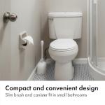 Compact Toilet Brush with Canister - White