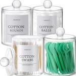 4-Pack Plastic Bathroom Organizers and Storage Canisters
