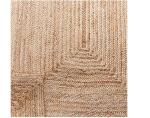 Handwoven Jute Area Rug - Reversible Beige Style