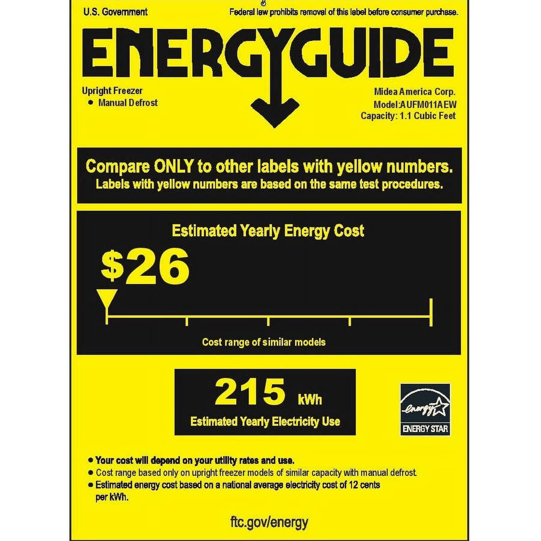 Compact 1.1 Cu Ft Mini Freezer in White