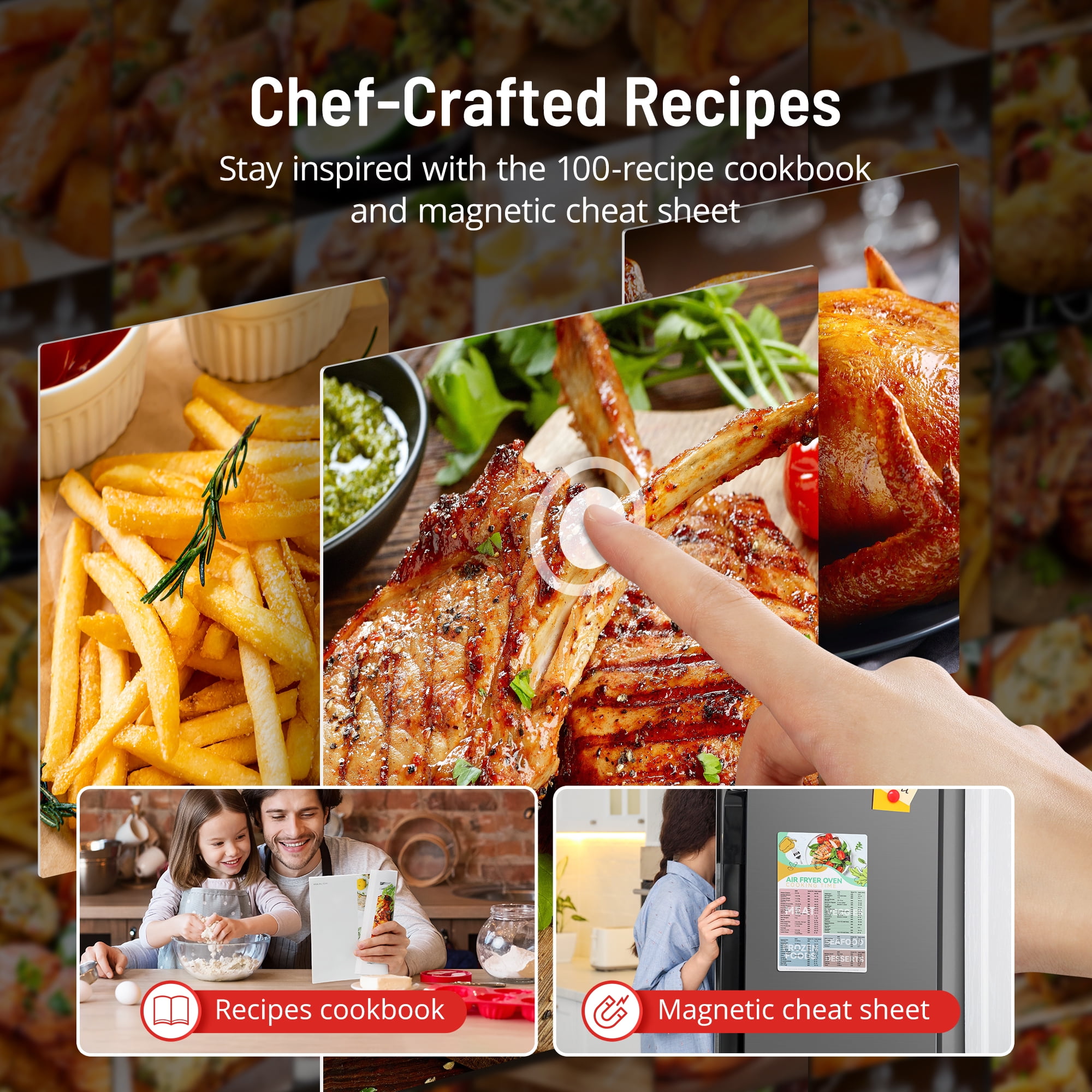 26QT Large Convection Air Fryer Oven with Recipes