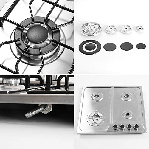 Stainless Steel Gas Cooktop with 4 Burners