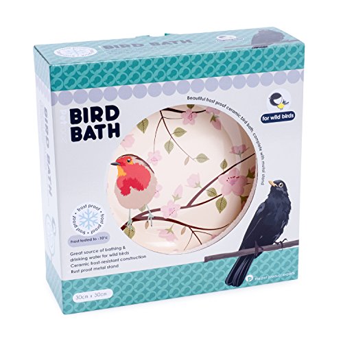 Petface Ceramic Bird Bath - Robin (30cm x 30cm)