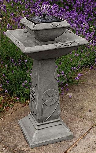 Ambiente Spring Lily Programmable Solar Water Feature Bird Bath With Led Lights from Primrose