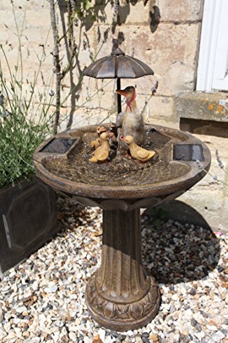 Smart Garden Solar Duck Family Umbrella Garden Water Feature Fountain Bird Bath by Smart Garden