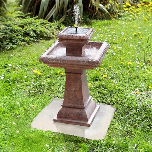 Pizzaro Solar Bird Bath Water Feature With LED Lights (H80cm) by Solaray from Primrose