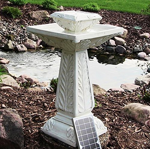 Large Victorian Solar Powered Outdoor Bird Bath Water Fountain Feature Pond Cascade Garden F1 by CSS