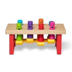 Melissa & Doug Deluxe Pounding Bench Wooden Preschool Learning Toy with Mallet