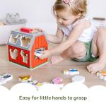 Melissa & Doug Take-Along Wooden Toy Barn, 11-Pc Portable Toddler Playset with Farm Animals & Pop-Up Roof, Preschool Learning Toys for Girls & Boys 2+