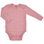 Woolino 100% Superfine Merino Wool Baby Bodysuit - Long Sleeve Onesies for Boy and Girl - 12-18 Months - Blush
