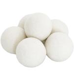 Woolino Wool Dryer Balls, Reusable Laundry Balls, Natural 100% Organic Fabric Softener, Chemical-Free, Baby Safe, 6 Pack XL, White
