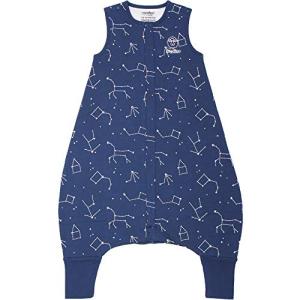 Woolino 4 Season Baby Footed Sleep Bag Sack, Australian Merino Wool and Organic Cotton, Toddler Sleeping Bag, 18-36mo, Night Sky