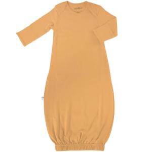 Woolino Infant Nightgown - 100% Superfine Merino Wool Baby Gowns - Newborn Sleeper Gown for Boy & Girl - 0-6 Months - Honey